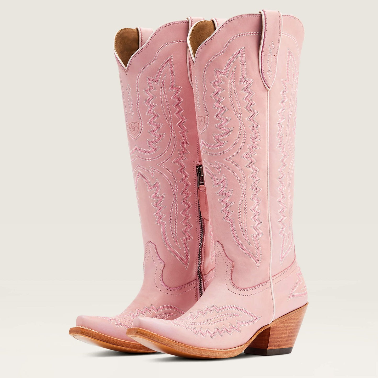 Toe Chunky High Tube Large Size Western Women's Leather Boots