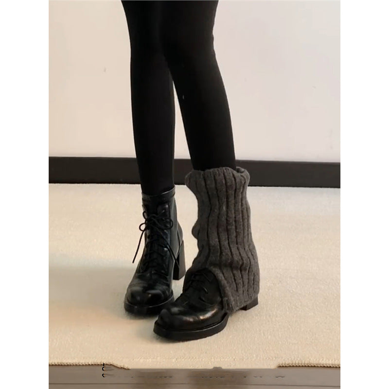 Women's Retro Temperament High Round Toe Back Women's Leather Boots