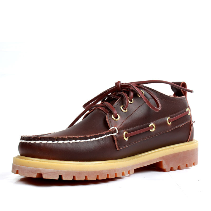 Men's Trendy Large Round Toe Boat Business Men's Casual Leather Shoes