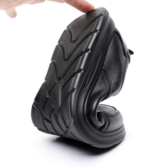 Men's Spring Sheepskin Comfortable Soft Dad Slip-on Men's Casual Leather Shoes