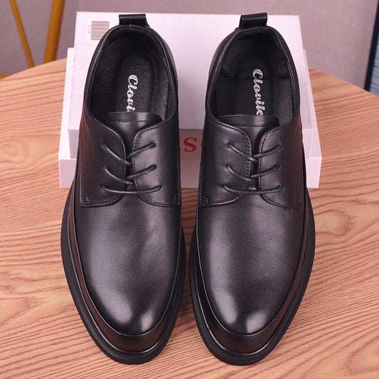 Men's Formal Wear Thick Bottom Breathable Bridegroom Men's Business Leather Shoes