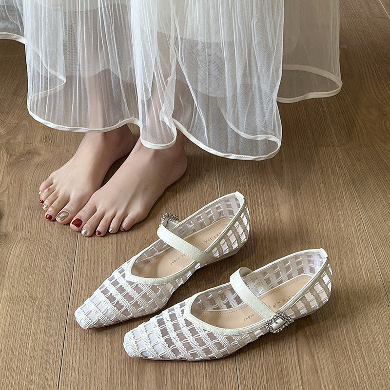 Women's Jane Wedge Small Square Toe Flat Women's Shoes