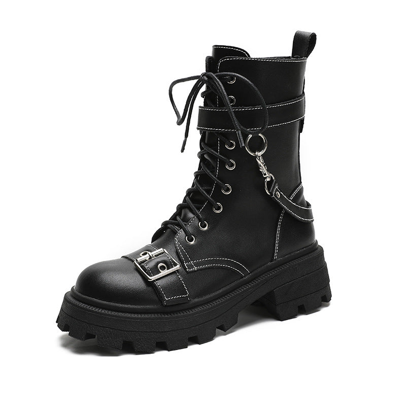Women's Martin British Fan Platform Short Chunky Boots