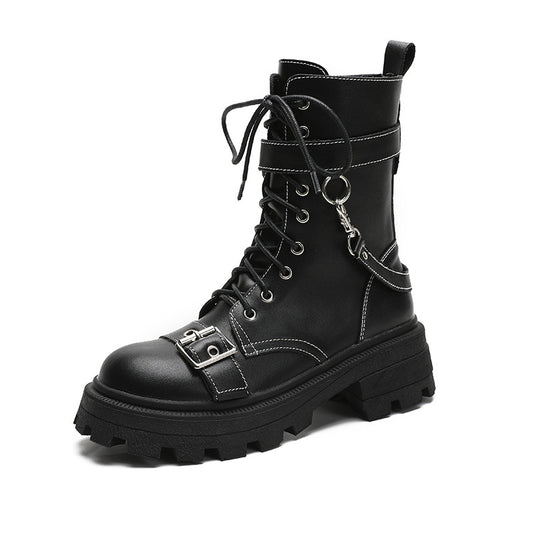 Women's Martin British Fan Platform Short Chunky Boots