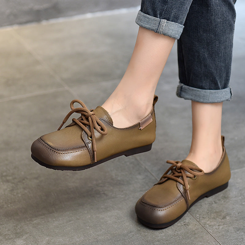 Women's Pumps Flat Soft Autumn Retro Round Head Women's Casual Shoes