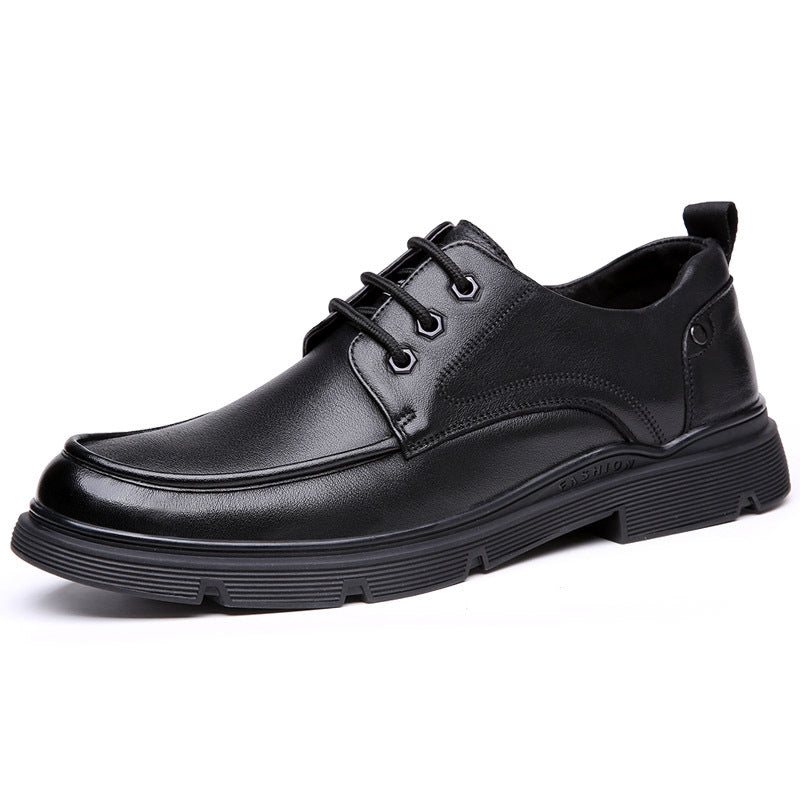 Men's Trendy First Layer Cowhide Business Genuine Leather Shoes
