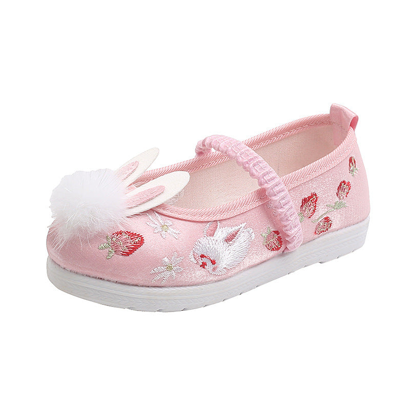 Children's Ancient Costume Embroidered Ethnic Style Chinese Kid's Shoes