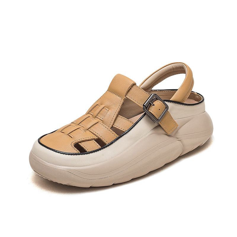 Women's Bread Bottom Hollow Hole Buckle Breathable Sandals