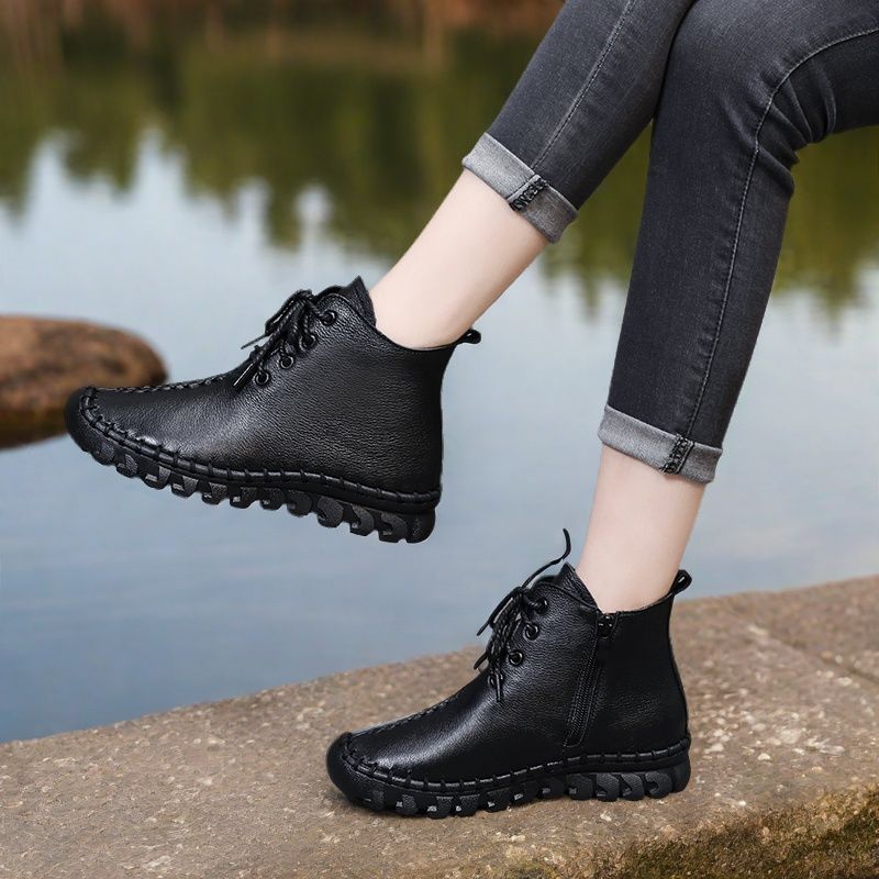 Women's Short Genuine Handmade Soft Bottom Warm Women's Shoes