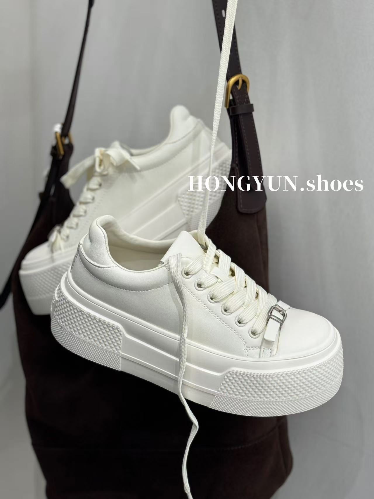 Women's Rhyme Genuine Platform Autumn Versatile Heightened Easy Women's Casual Shoes