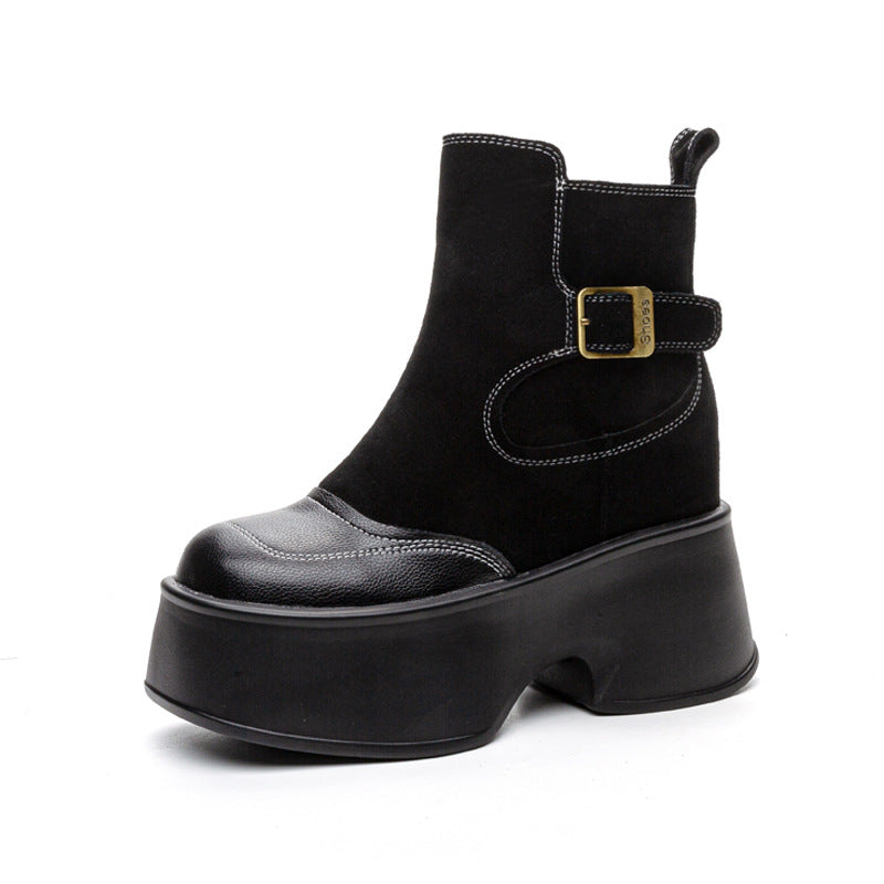 Print Korean Style Platform Martin Trendy Boots