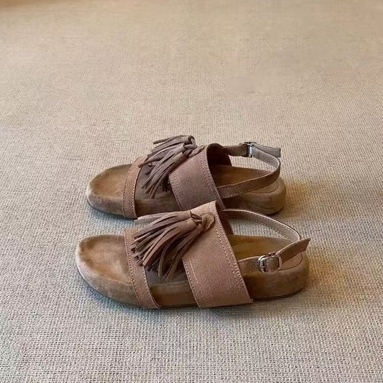 Women's Version Retro Minority Matte Tassel Roman Super Women's Casual Shoes