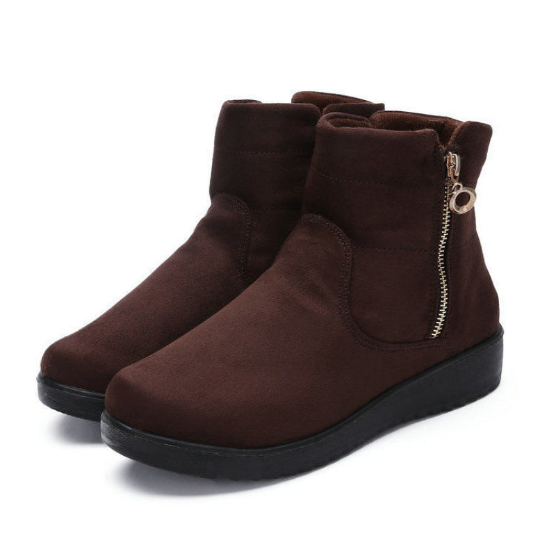 Women's Old Cloth Cotton Fashion Short Mother Fleece-lined Thickened Large Women's Snow Boots