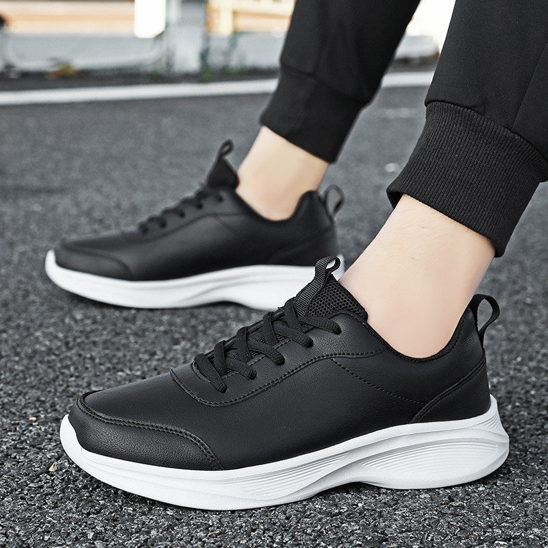 Men's Black Waterproof Soft Bottom Kitchen Leather Shoes