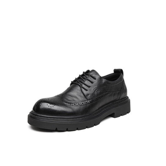 Men's Winter Brogue Craft First Layer Cowhide Men's Casual Leather Shoes
