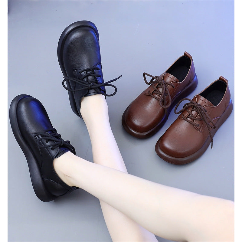 Women's Autumn Flat Solid Color Pumps Soft Bottom British Loafers