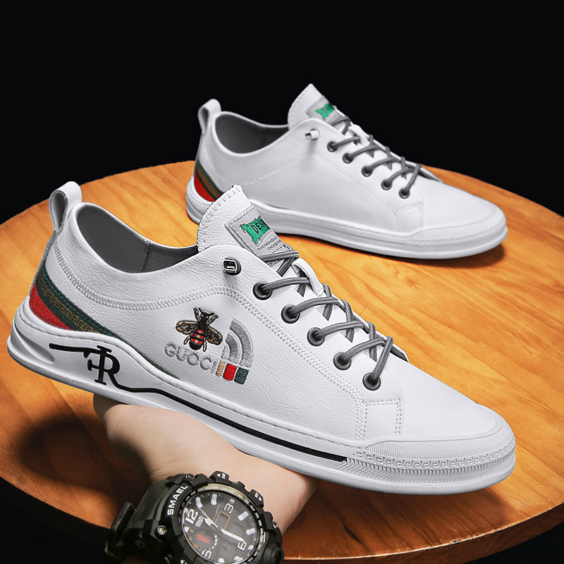 Men's Bee Flagship Store Soft Genuine Slip-on Sneakers