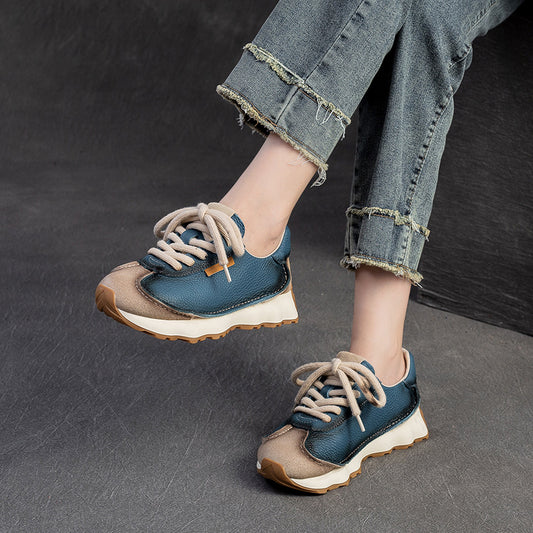 Retro Handmade First Layer Cowhide Pumps Niche Design Leisure Casual Shoes