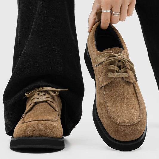 Men's Derby Big Head Retro Style Business Wear Men's Casual Leather Shoes