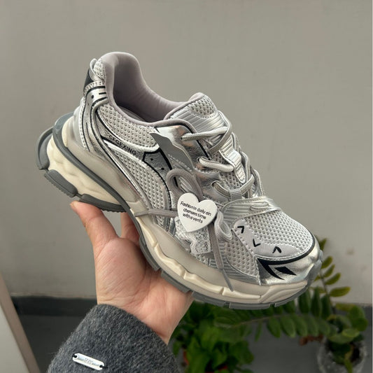 Women's Matching Platform Mesh Surface Clunky Height Increasing Armor Sneakers