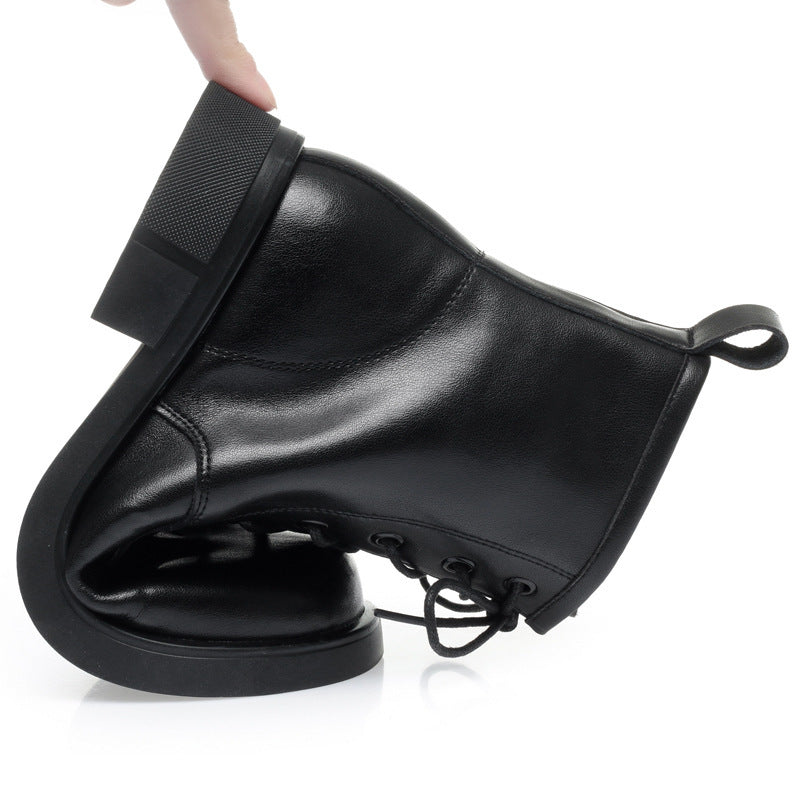 Women's Martin Height Increasing Insole Small Brown Boots