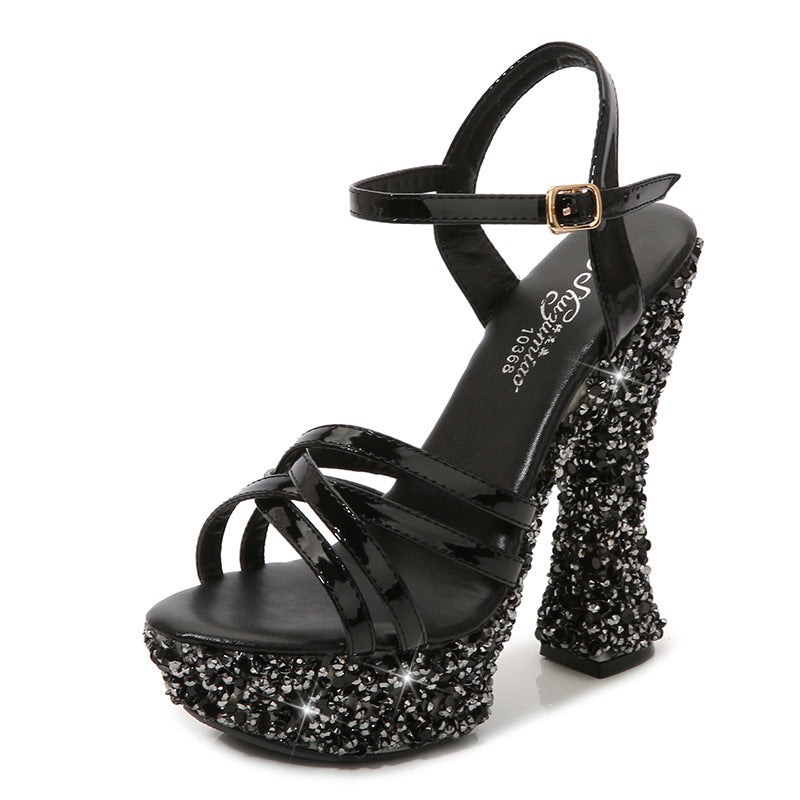 Women's Korean Rhinestone Summer Super Open Toe Sandals
