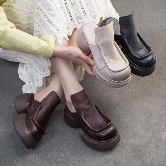 Women's Closed Toe Roman Style Platform Outdoor Thick-soles Slippers