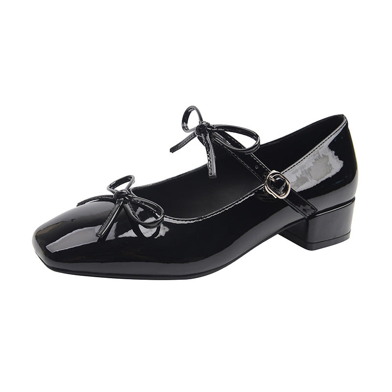 Women's One-word With Chunky Plus Sizes French Women's Fashion Shoes