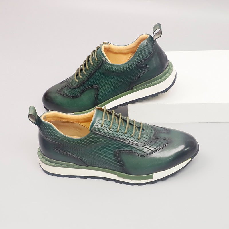 Men's First Layer Cowhide Business British Style Genuine German Training Height Leather Shoes