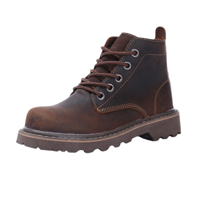 Women's & Men's Cowhide Martin Genuine Retro Breathable Ankle Worker Waterproof Riding Boots
