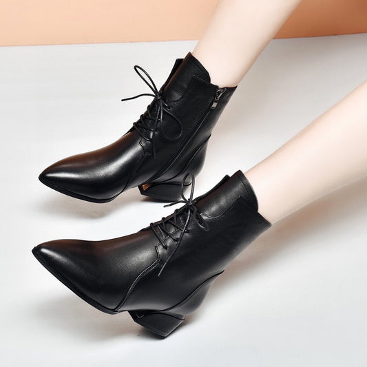 Women's Authentic Martin Autumn Flat Chunky Genuine Boots