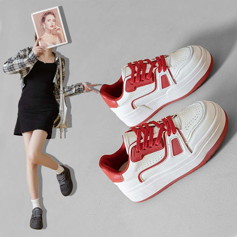 Women's Retro Style Thick-soled Genuine Sports Distressed Women's Board Shoes