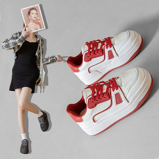 Women's Retro Style Thick-soled Genuine Sports Distressed Women's Board Shoes