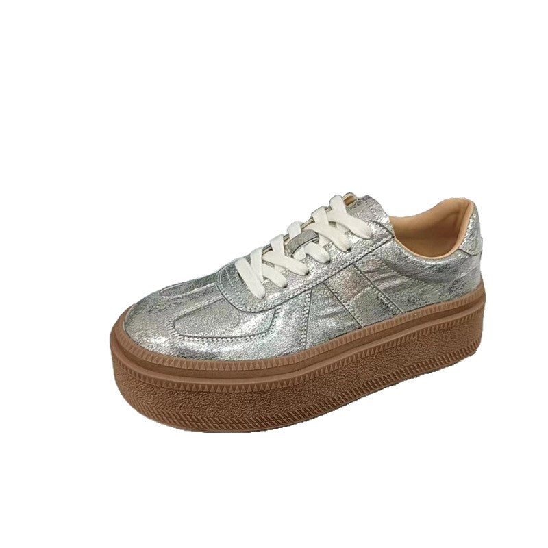 Women's Spring Platform Leisure Versatile Fashion Best-selling German Training Golden Sneakers