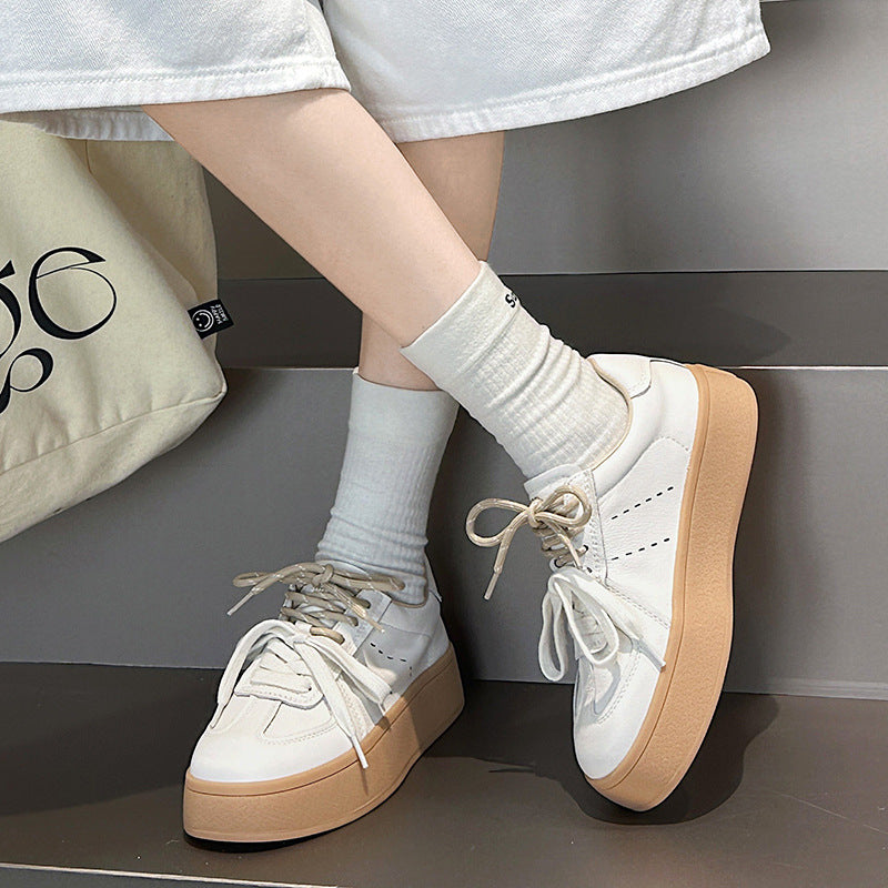 Women's Spring White Platform Small Single-layer Live Women's Casual Shoes