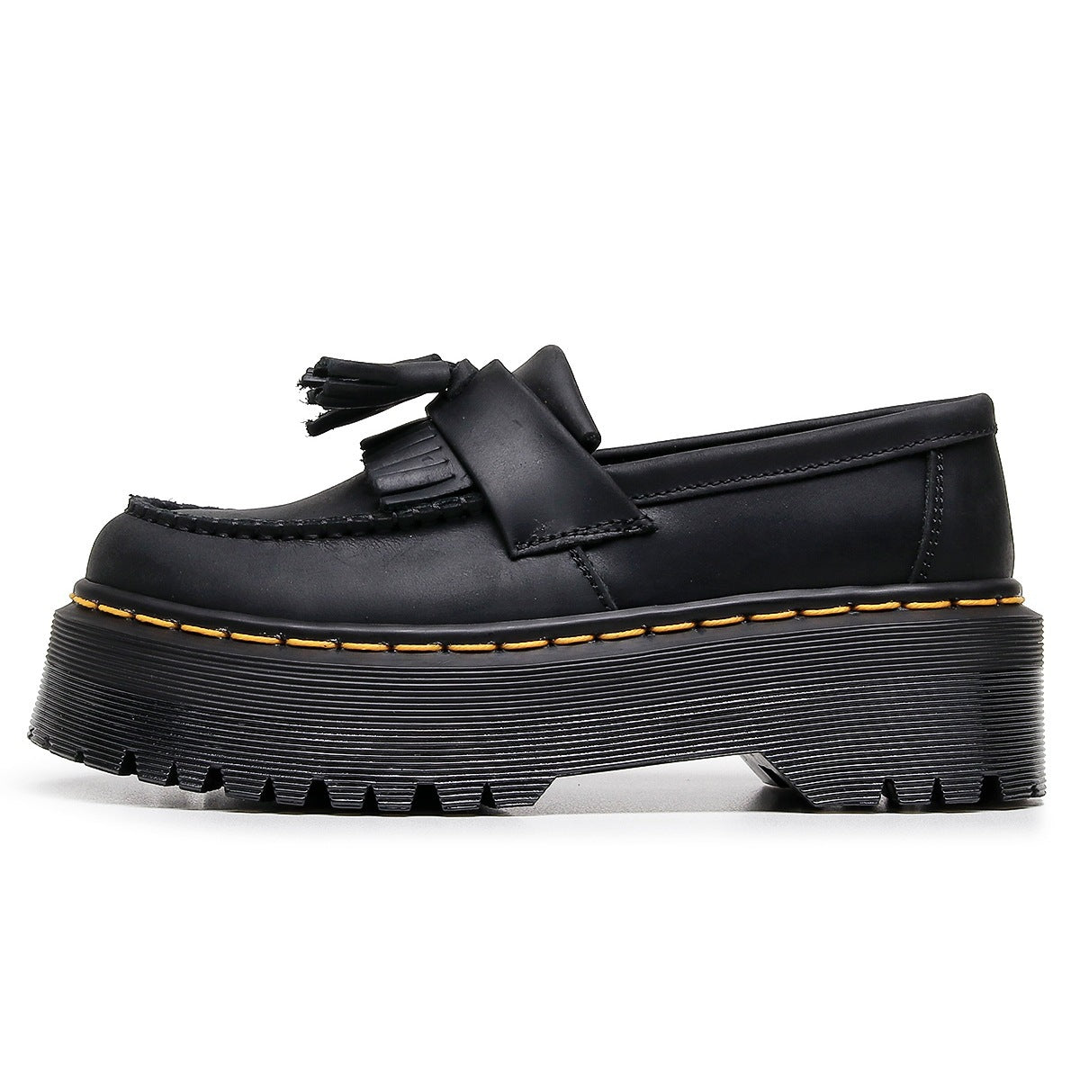 Women's Horse Green Tassel Top Layer British Style Loafers