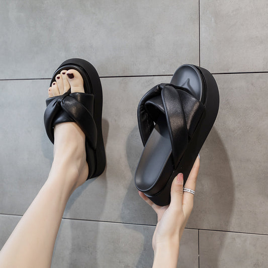 Women's Summer Outdoor Beach Platform Genuine Flip Flops
