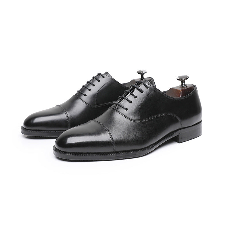 Men's Three-piece Formal Wear Genuine Breathable British Men's Business Leather Shoes