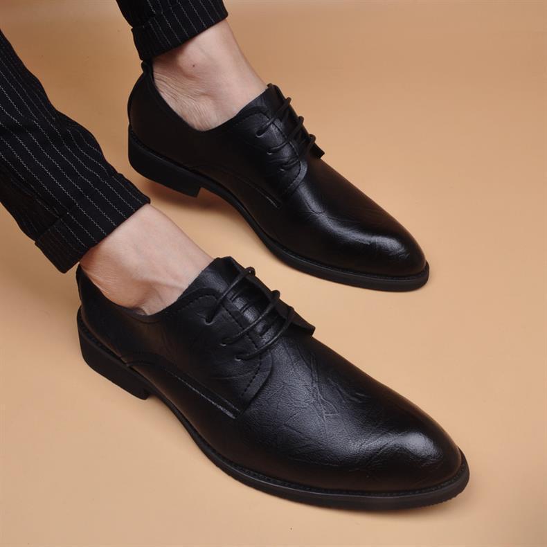 Men's Breathable Summer Korean Style Height Increasing Men's Business Leather Shoes