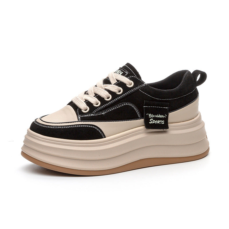 Women's White Autumn Thick Bottom Breathable Show Women's Casual Shoes