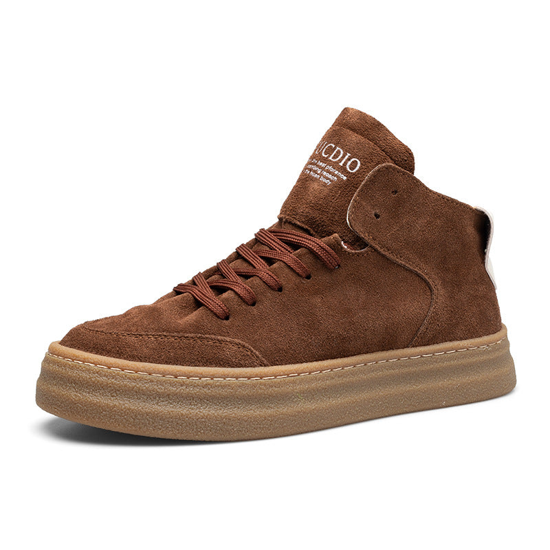 Men's First Layer Cowhide Board Matte Black Sneakers