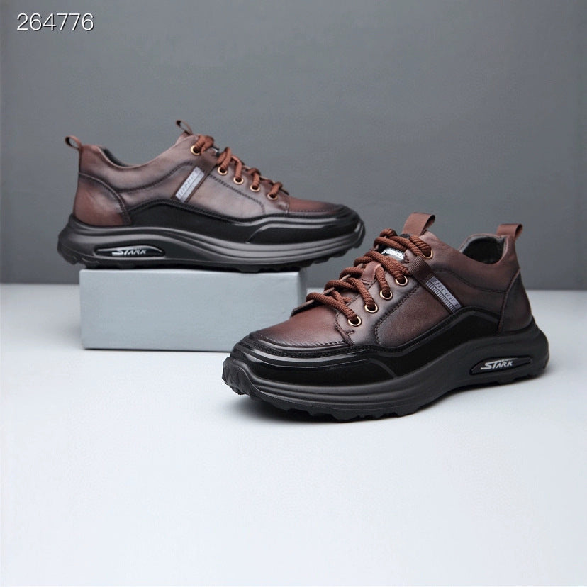 Men's Fashionable First Layer Calf Spring Lightweight Daily Men's Casual Shoes