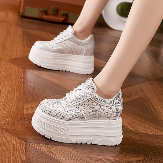 Women's Platform White Autumn Foam Height Increasing Insole Full Women's Casual Shoes