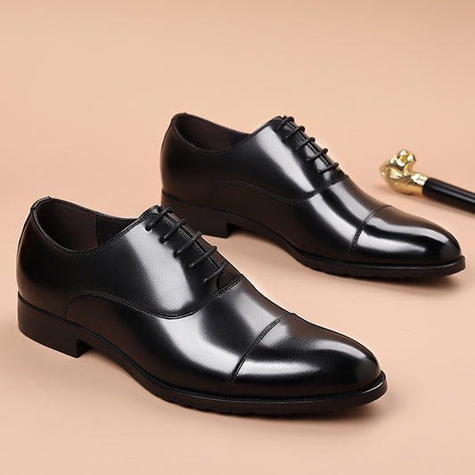 Men's Style Formal Top Layer Cowhide British Four Wedding Men's Business Leather Shoes