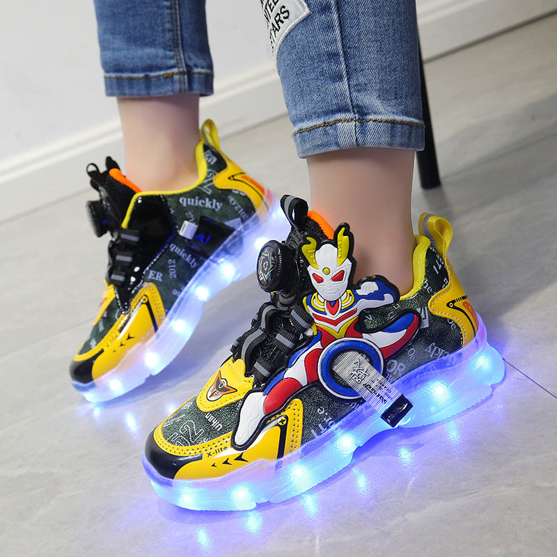 Women's & Men's Colorful Light Up Altman Rotating Button Kid's Sneakers