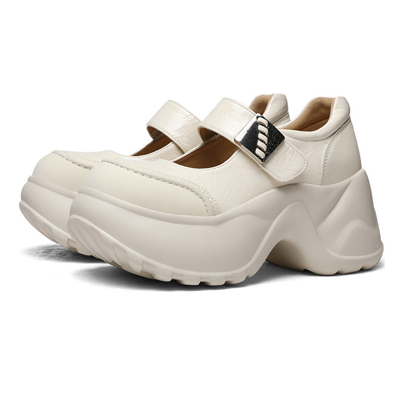 Women's Muffin Platform Chunky Low-cut British Style Women's Fashion Shoes