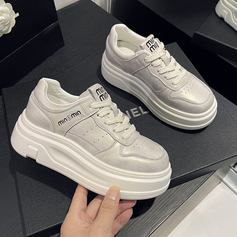 Women's Korean Style Platform White Thin Strap Men's Shoes