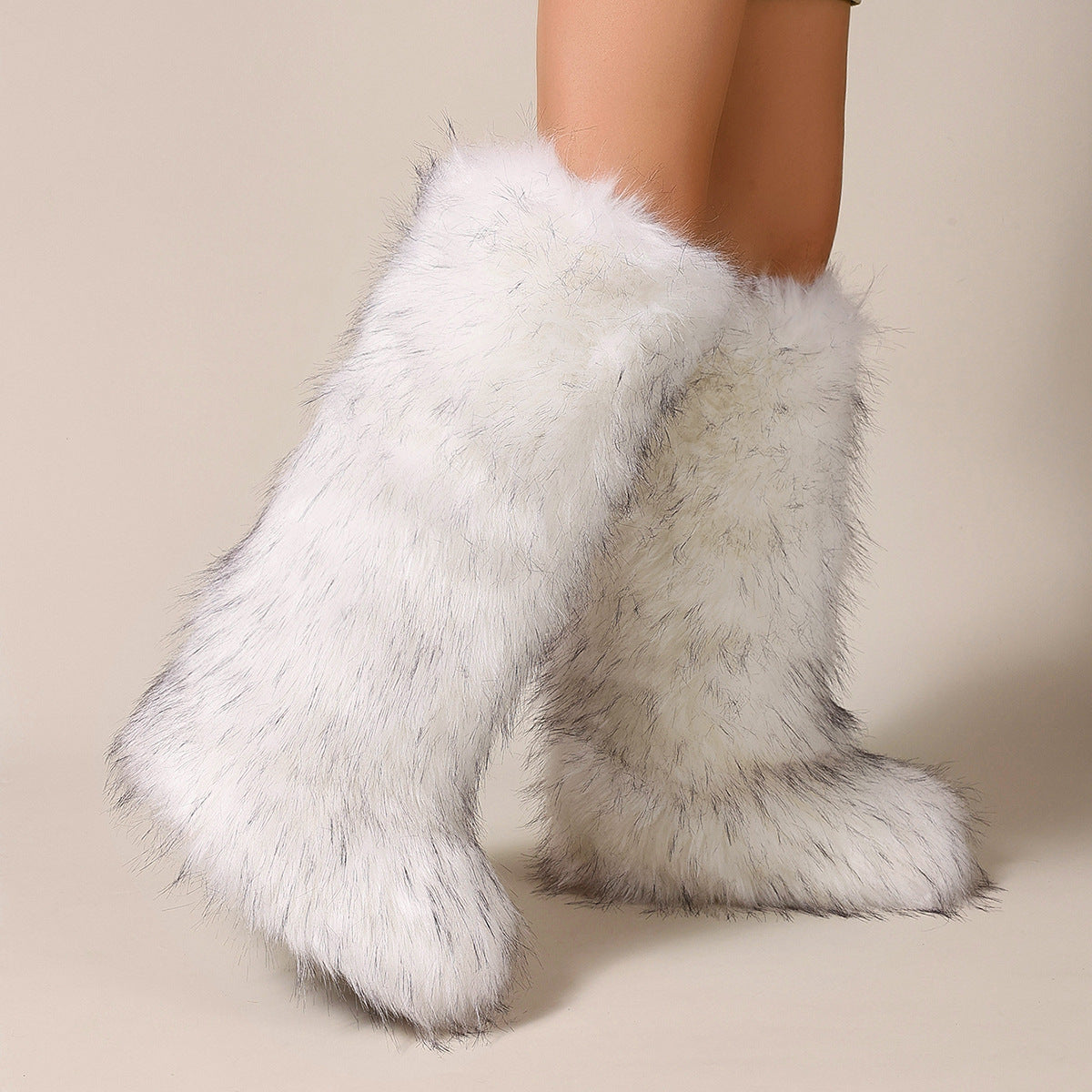 Women's Warm Winter Fur Round Toe Imitation Snow Boots