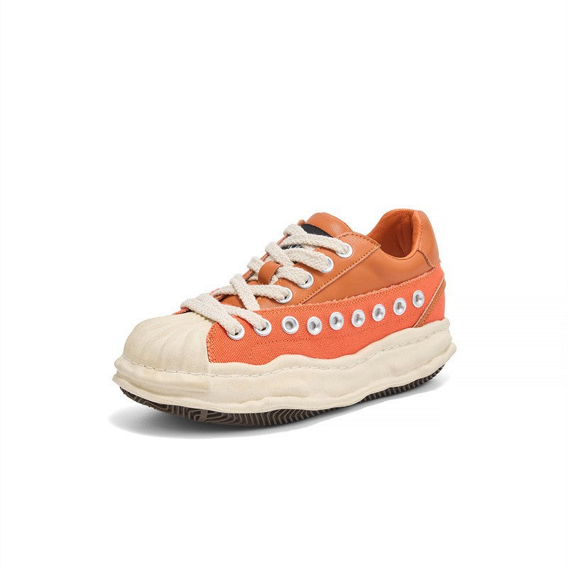 Women's Height Increasing Insole Shell Toe Dissoed Spring Versatile Thick Bottom Women's Casual Shoes