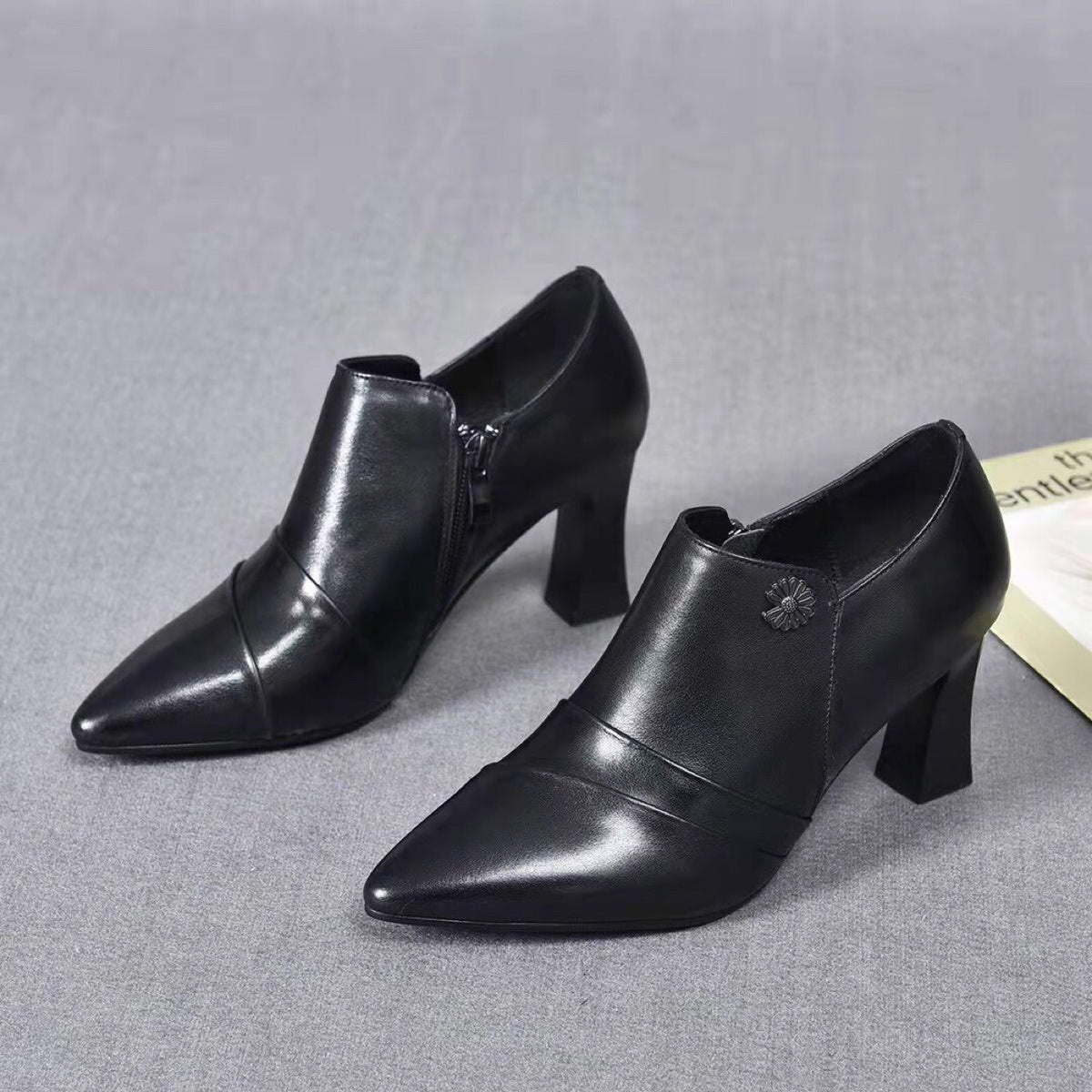 Women's Chunky High High-cut Genuine Autumn Versatile British Heels